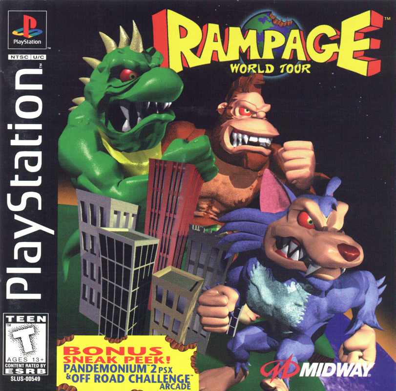 Rampage World Tour box art for Playstation
